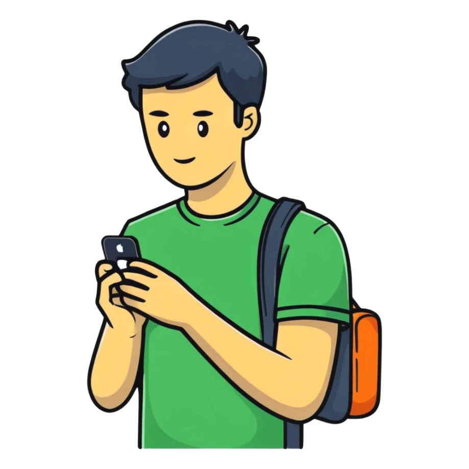 Person chatting with a bot on WhatsApp through iPhone sticker