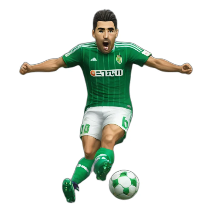 Hiperrealist joaquín sanchez celebration goal with betis tshirt sticker