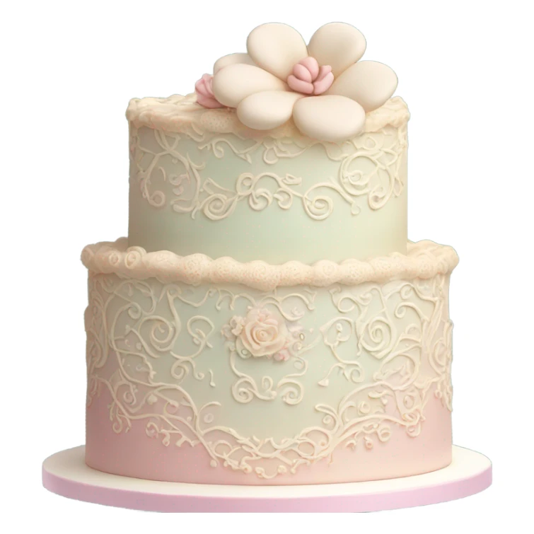 tiered cake with vintage style frosting sticker