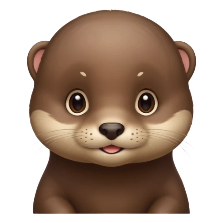 Cute baby otter's face (little cheeks, not much hair) sticker