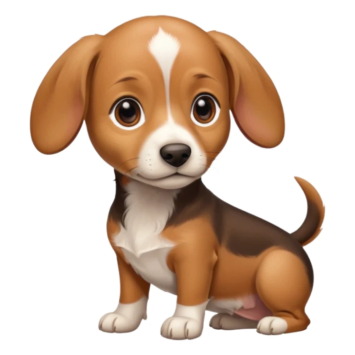 Mix breed puppy that is part dachshund beagle and chihuahua sticker