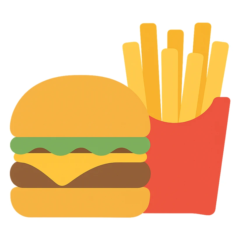 burger and fries sticker
