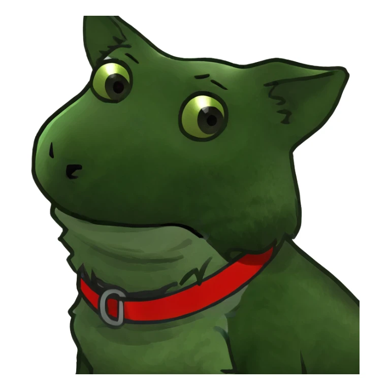 little dark gray fluffy dog sticker