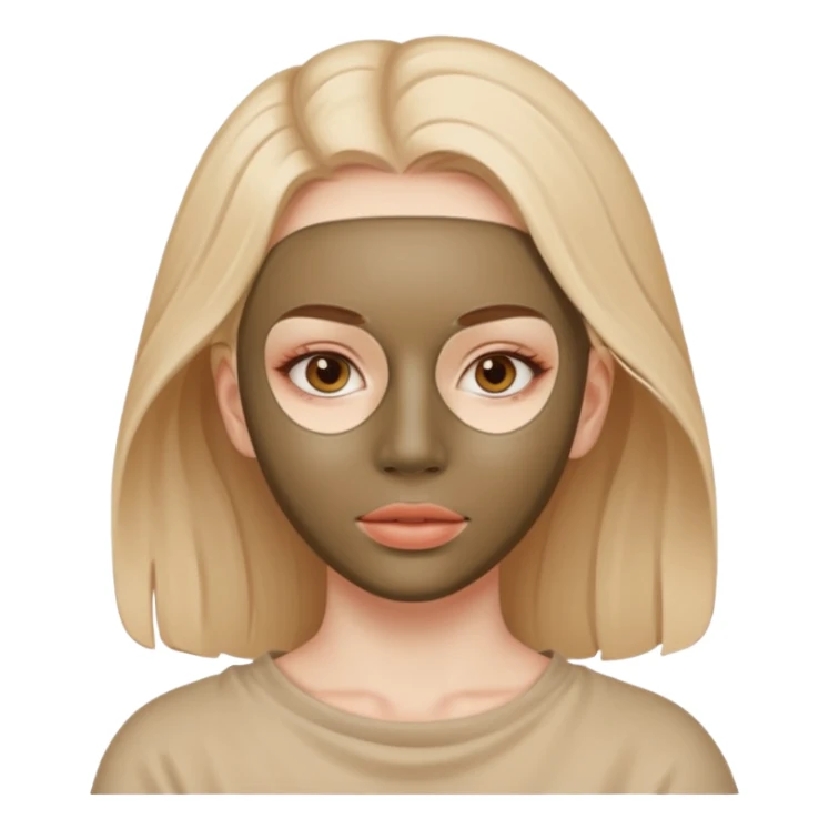 girl wearing a mask of clay  sticker