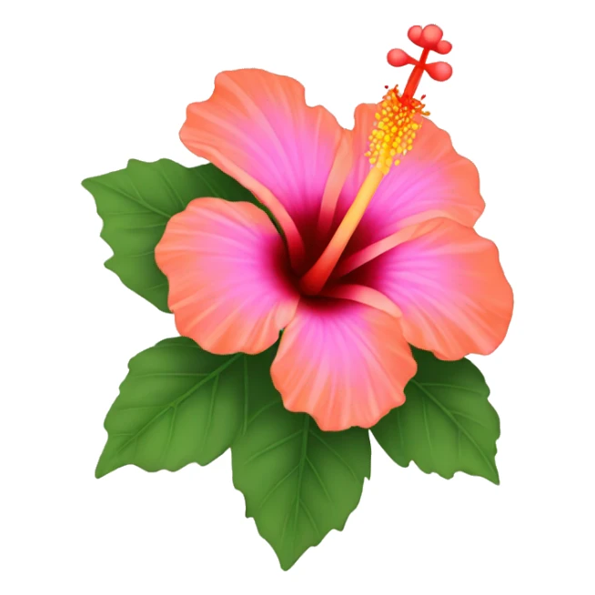 Hibiscus flower with petals of orange and pink sticker