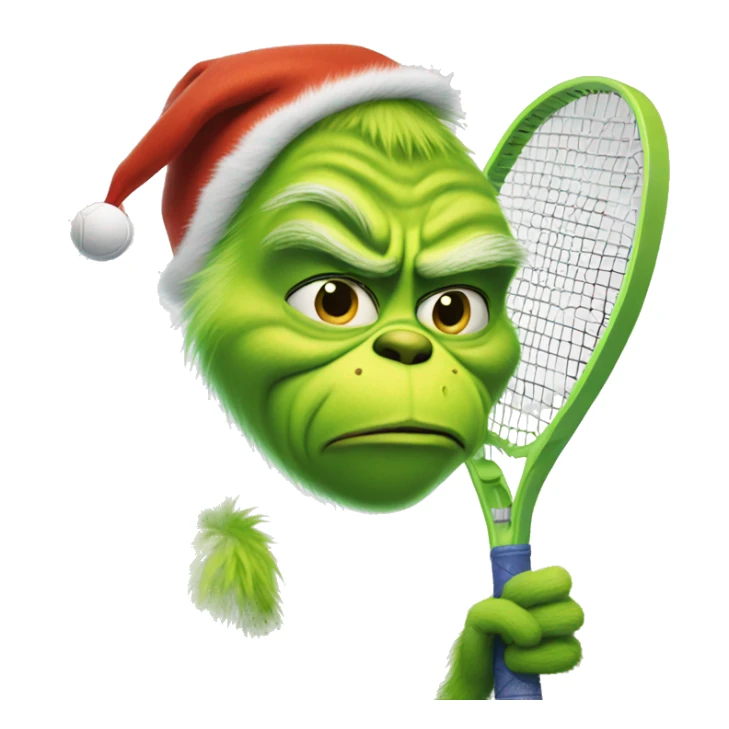 Grinch with a tennis racquet  sticker