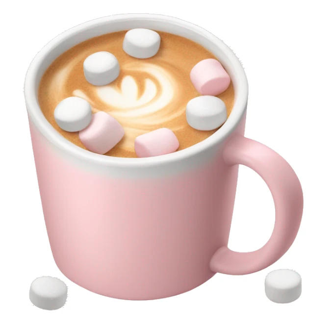 Light Pink mug of latte with marshmallows  sticker