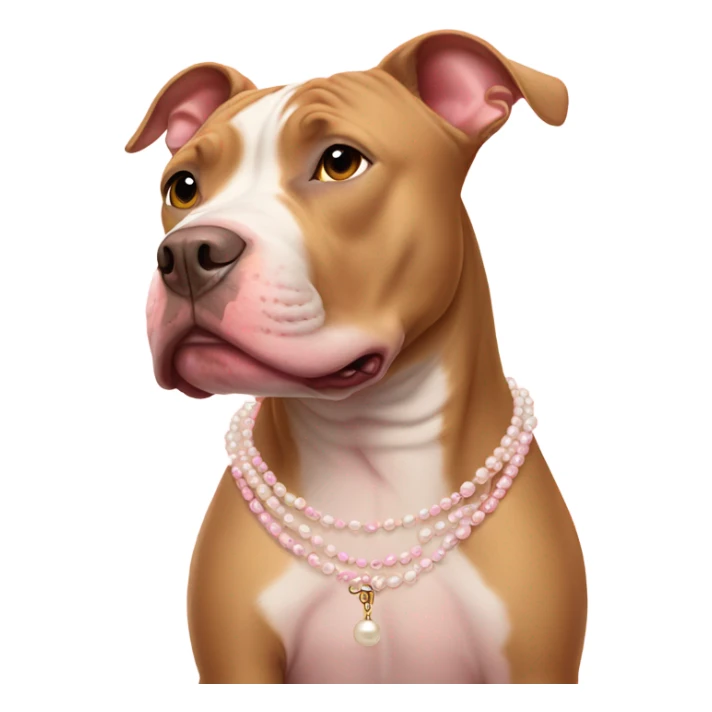 Tan pitbull with pearl necklace and pink sweater sticker