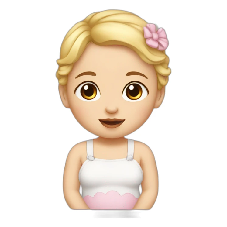 cradle white baby-girl sticker