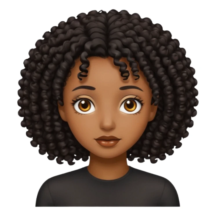 black female specializing in many things with curly hair sticker