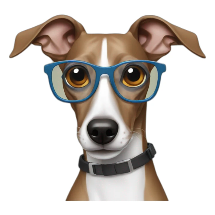 Italian greyhound wearing glasses sticker