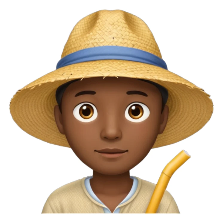 Chinese guy stereotype with straw hat and little eyes sticker