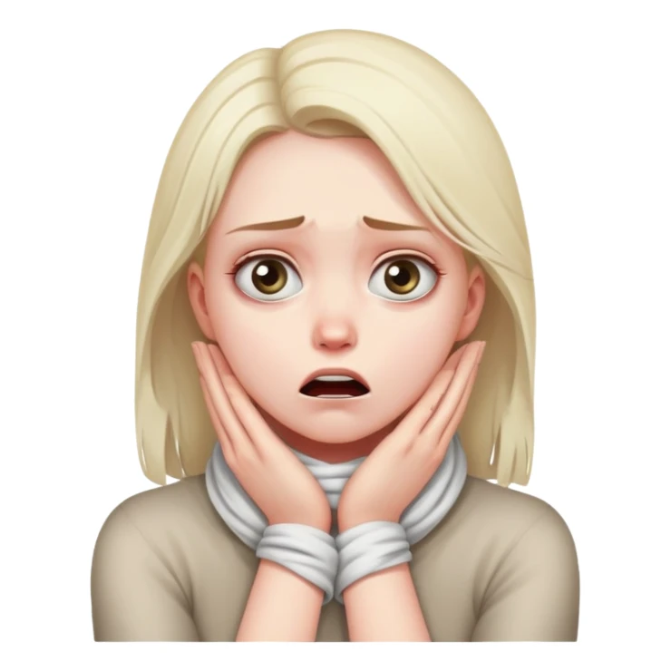 girl holding neck with hands wrapped around violently  sticker