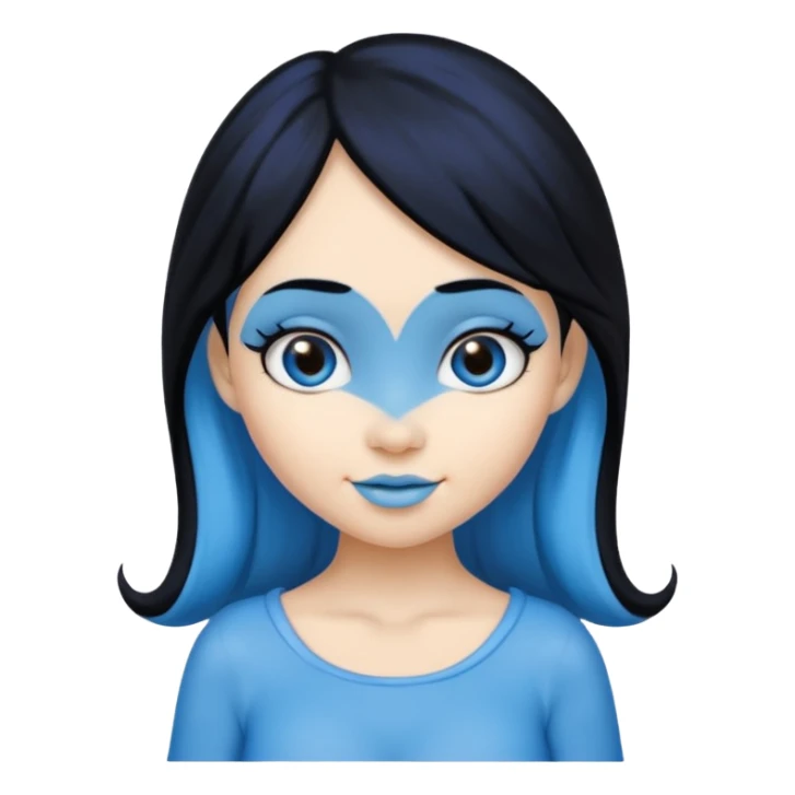Smurffete with black hair and blue skin sticker