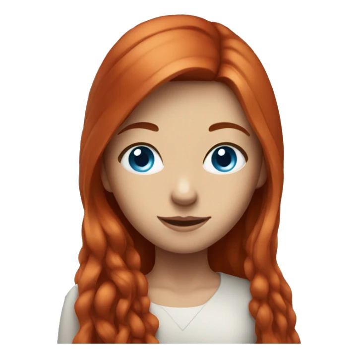 Girl with long red hair and blue eyes sticker