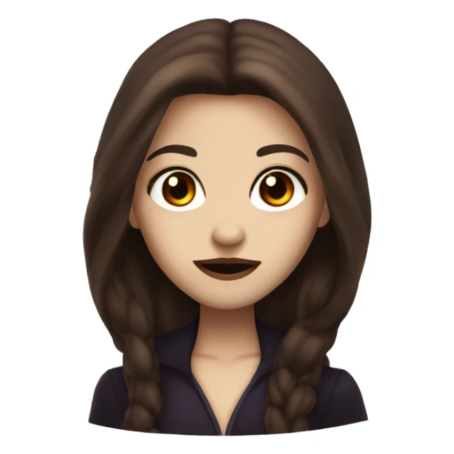 Pretty vampire with brown eyes  and long brown hair  sticker