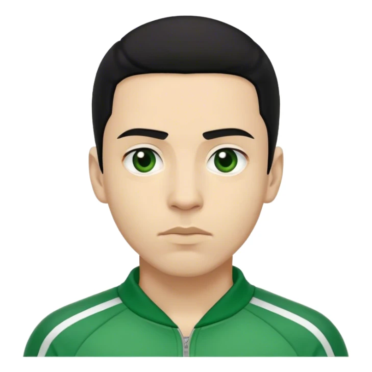 Cho Sang-woo Age: Late 30s
Appearance: A well-groomed man with neatly combed black hair, sharp facial features, and a more composed demeanor.
Outfit: Green player tracksuit sticker