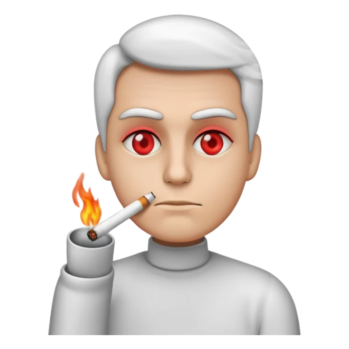 I want an emoji that is smoking a cigarette with red eyes  sticker
