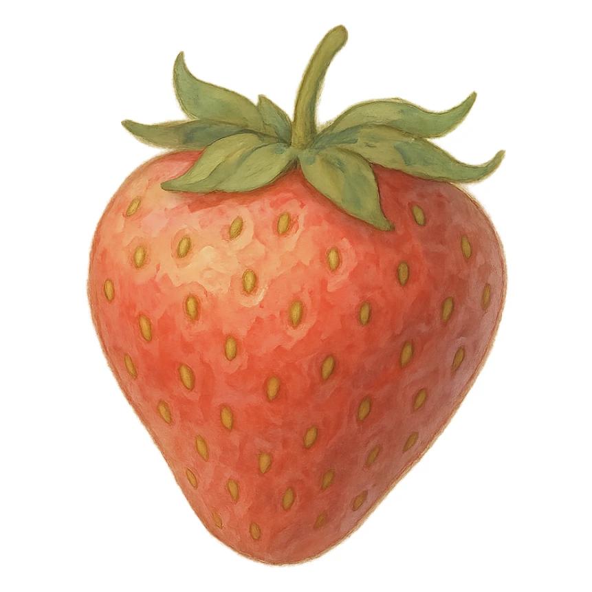 soft colors and painterly look strawberry sticker