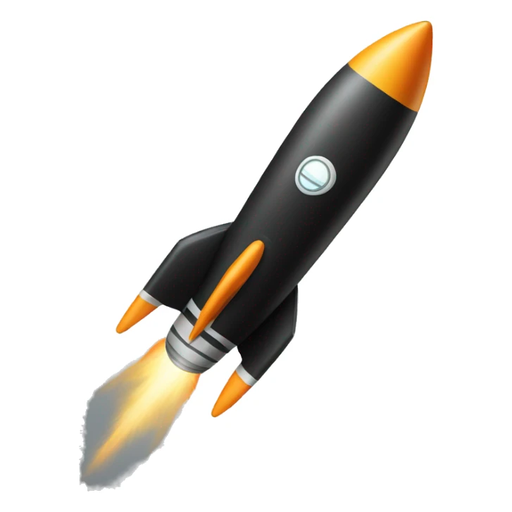 A black rocket that takes off, with the symbol 0 drawn on it. sticker