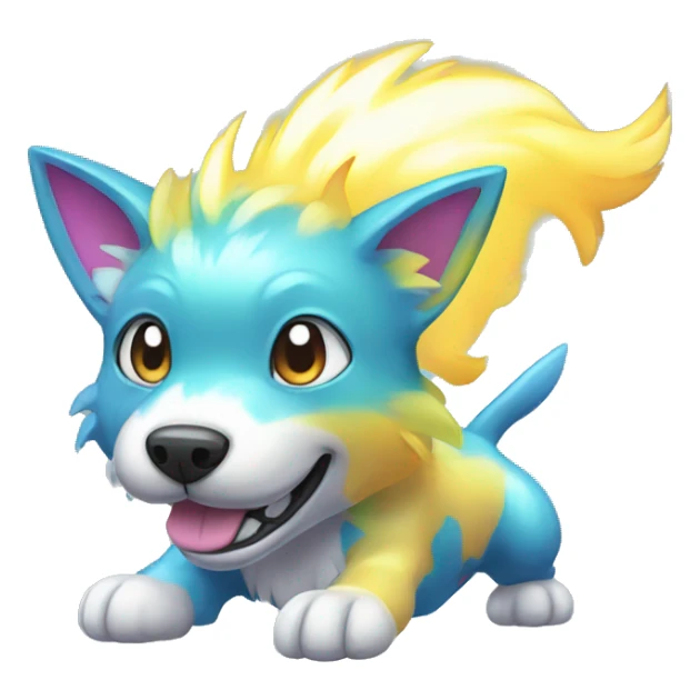 Colorful Shiny Electric Dog Pokémon sticker