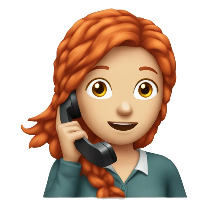 Red hair girl talking on the phone  sticker