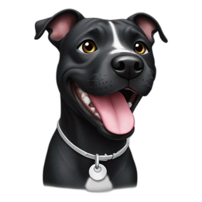 Happy black staffy with white mark on the neck  sticker