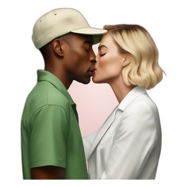 Margot Robbie kissing tyler the creator sticker