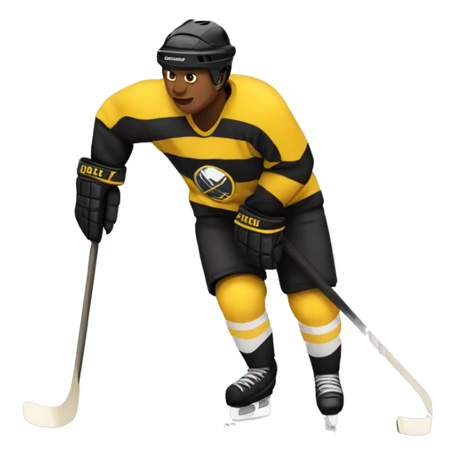 Hockey player with black and Yellow stripes sticker