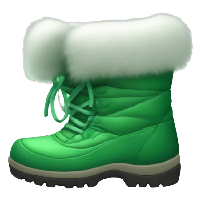 Green furry snow boots sticker