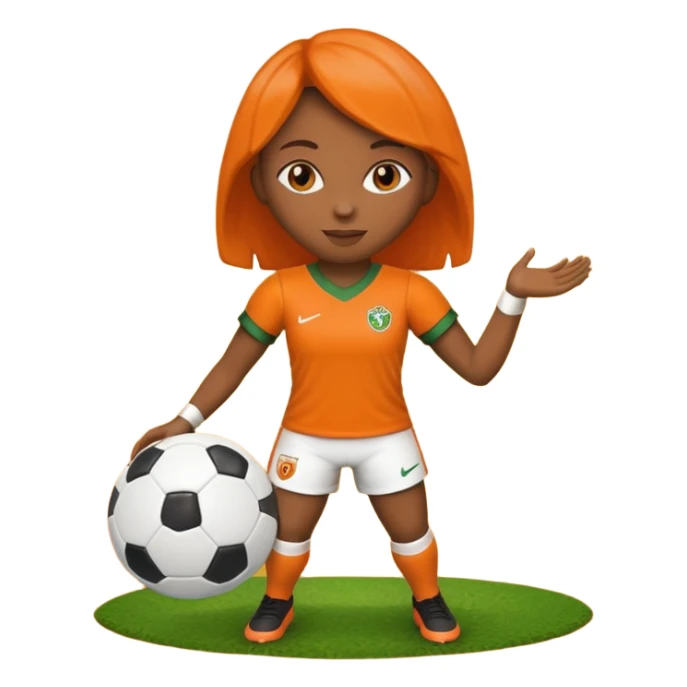 Boneca segurando uma Bola de futebol que está queimando sticker