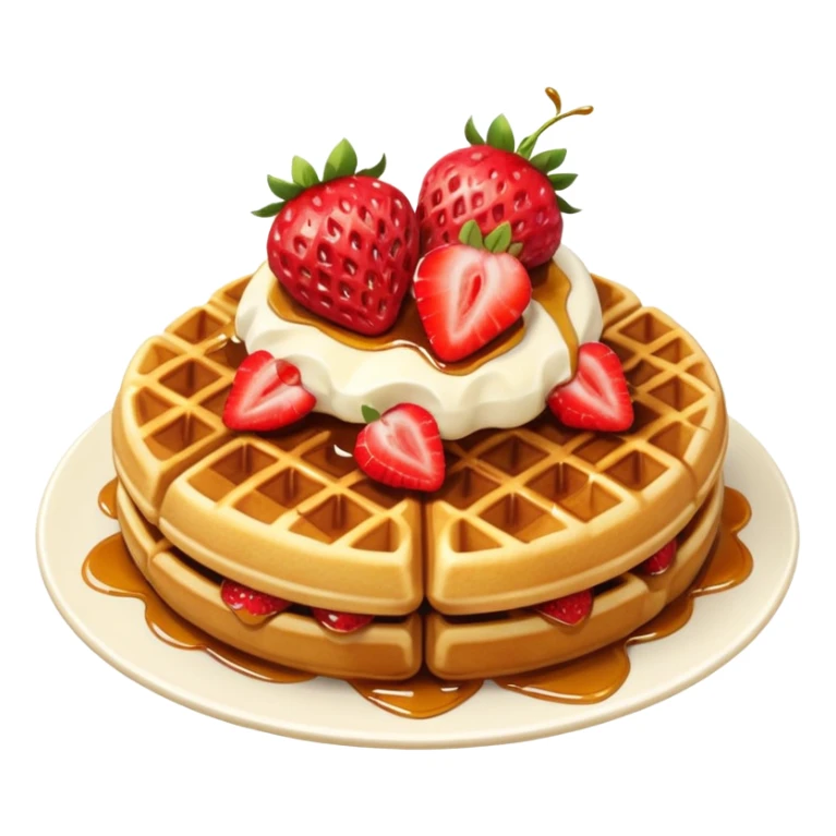 Waffle with strawberries on top emoji sticker