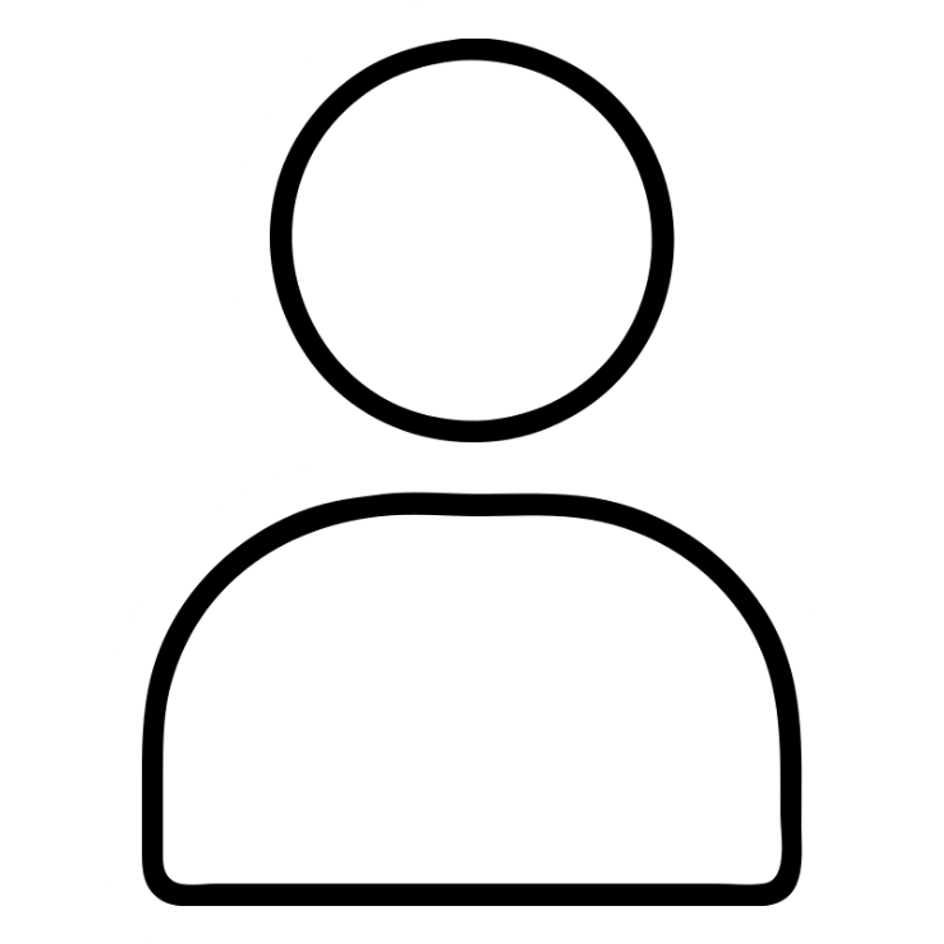 outlined icon of a client or customer, no fill sticker