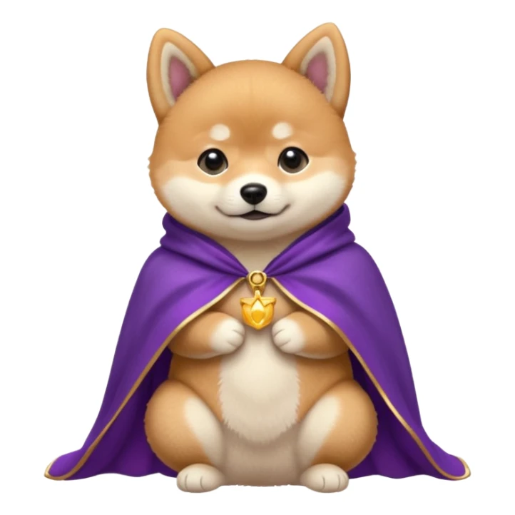 baby shiba dog, in magic purple cloak sticker