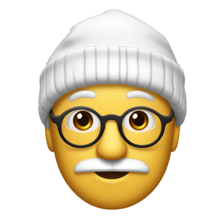 Père Noël blanc mignon avec un tuque et lunettes dorées  sticker