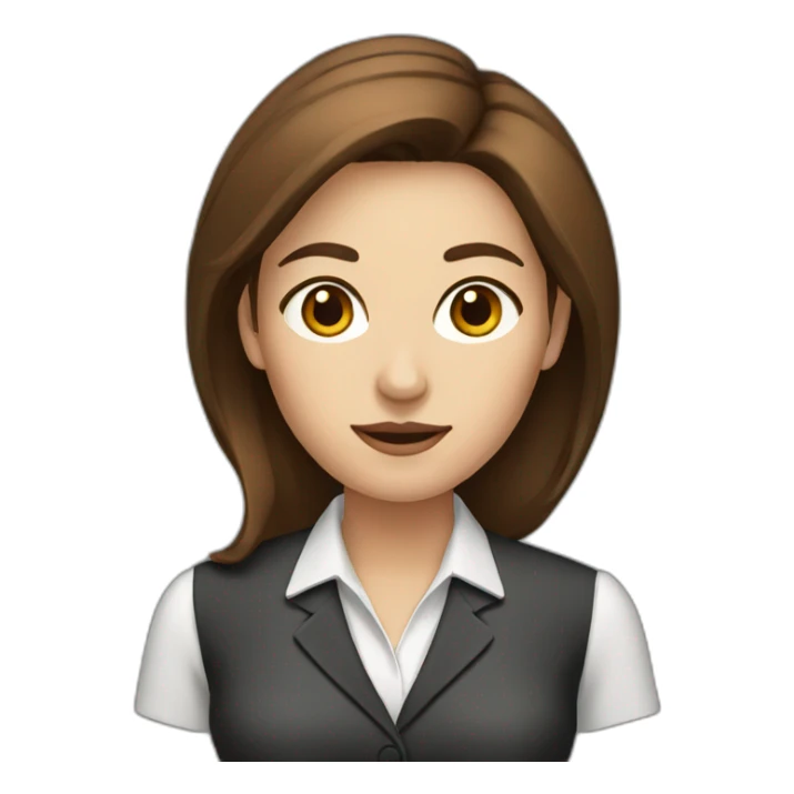 business woman with brown hair sticker
