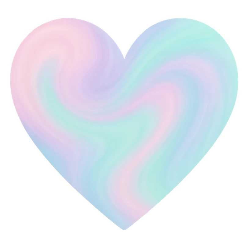 heart with a swirling pastel gradient sticker