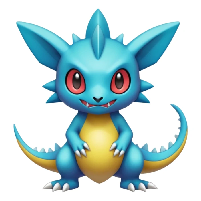 randomly-colored edgy kawaii Fakémon-Pokémon-Scalie-Digimon-creature (full body) sticker