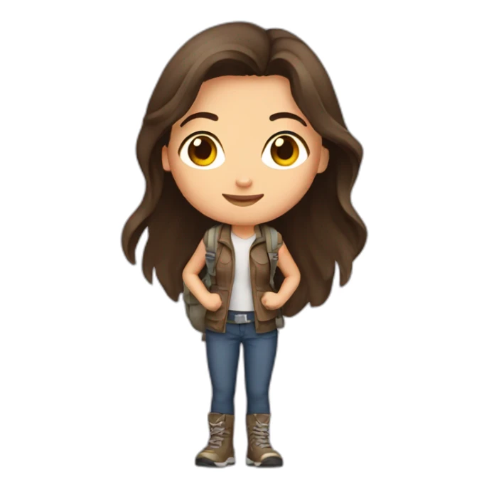 Brunette Girl go hikking sticker