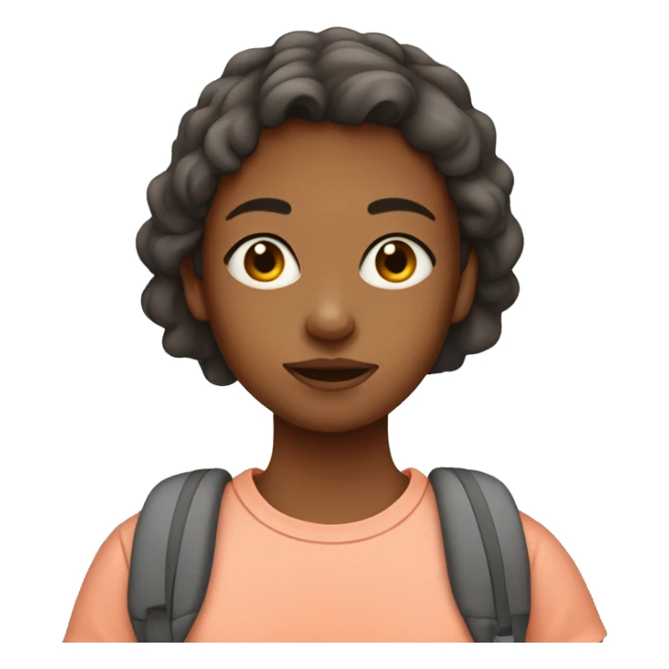 Annoying teen girl with salmon color tshirt sticker