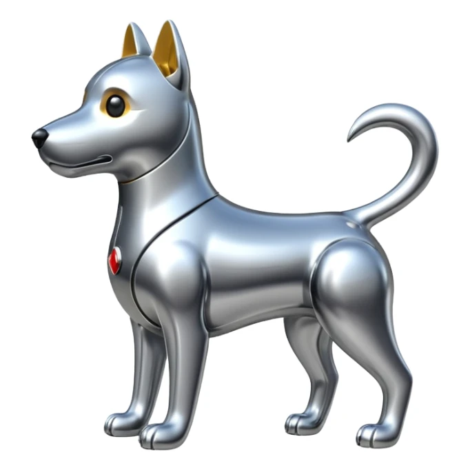 Robots Dog Bot – Mechanical dog with metal body, wagging tail sticker