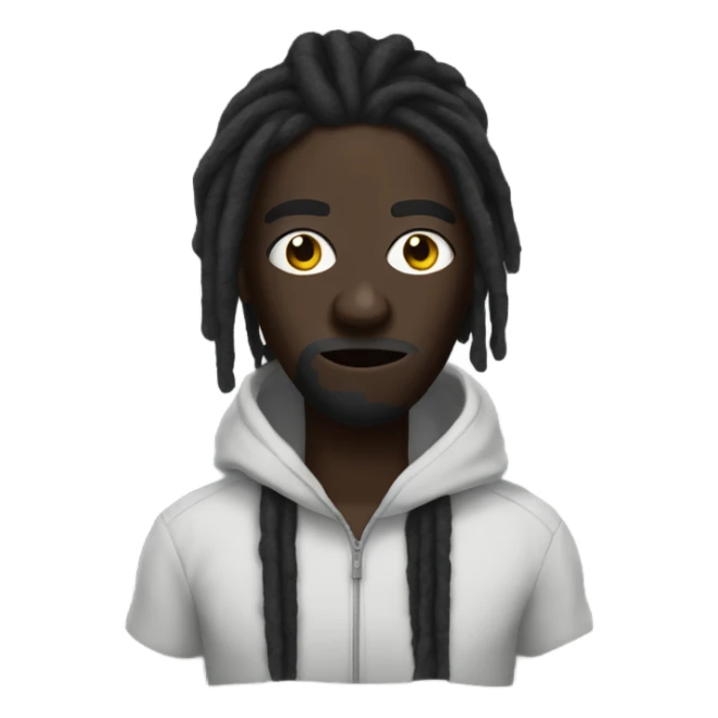 dark skin dreadhead with ski mask on  sticker