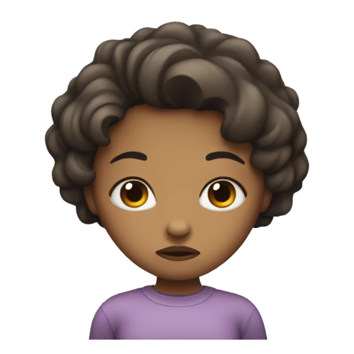 Girl with sad, pouty, face, and bottom lip sticking out sticker