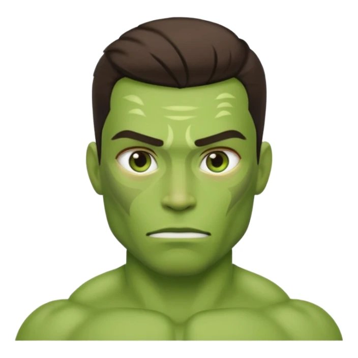 a person turning green and muscular, mid-transformation sticker