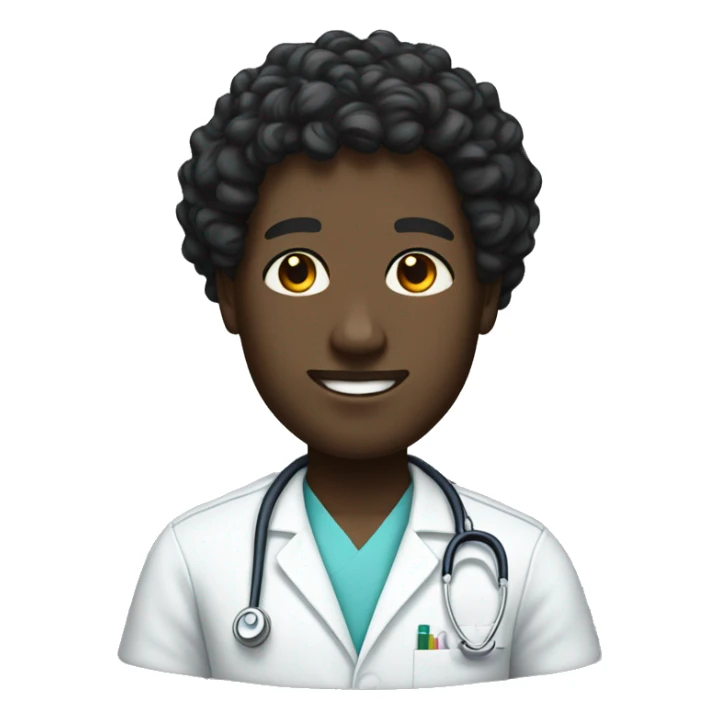 A black male nurse that’s very tall with curly short hair sticker
