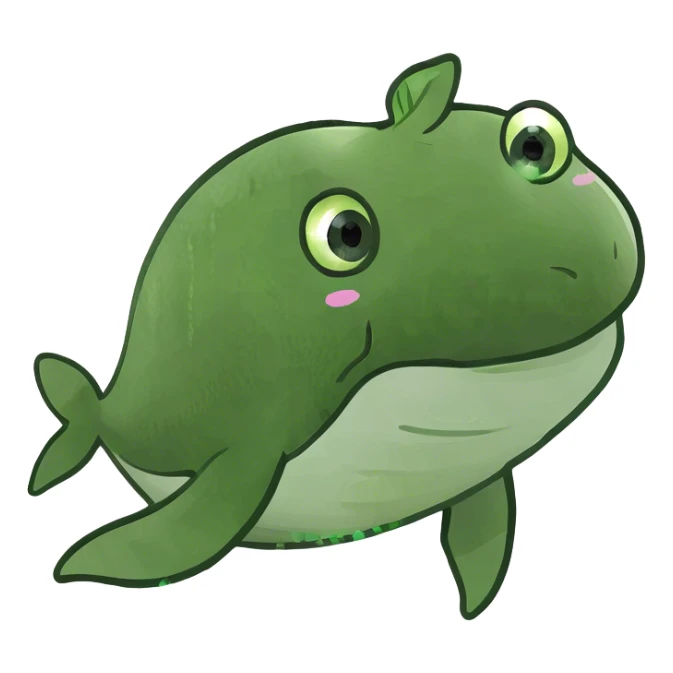 Kawaii glitter cute whale  sticker