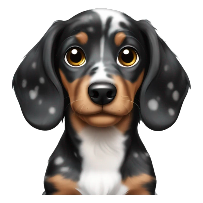Black merle dachshund puppy sticker