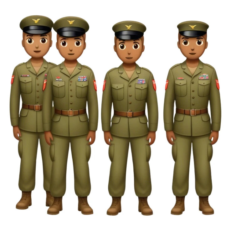 photorealistic American soldiers in full height sticker