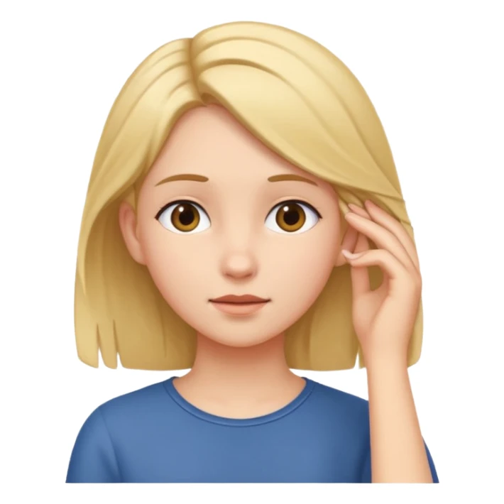 girl tucking hair behind her ear sticker