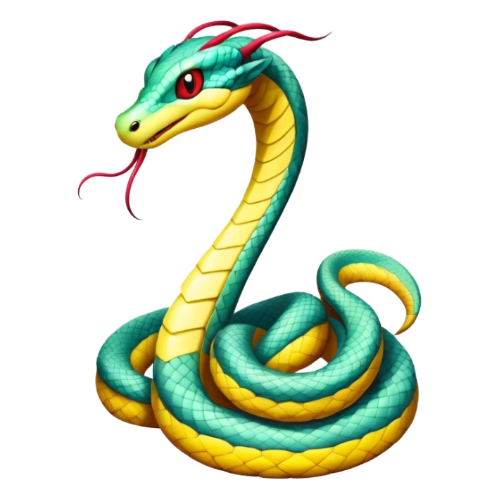 Colorful Seviper-Dragonair-snake-hybrid, full body, sticker